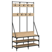 Porte-vêtements vidaxl avec porte-chaussures 100x40x184 cm sonoma chêne coloré - afbeelding 2