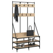 Porte-vêtements vidaxl avec porte-chaussures 100x40x184 cm sonoma chêne coloré - afbeelding 3