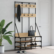 Porte-vêtements vidaxl avec porte-chaussures 100x40x184 cm sonoma chêne coloré - afbeelding 1
