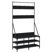 Rack de vêtements Vidaxl avec porte-chaussures 100x40x184 cm noir - afbeelding 2