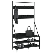 Rack de vêtements Vidaxl avec porte-chaussures 100x40x184 cm noir - afbeelding 3