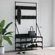 Rack de vêtements Vidaxl avec porte-chaussures 100x40x184 cm noir - afbeelding 1