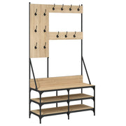 Porte-vêtements vidaxl avec porte-chaussures 100x40x184 cm sonoma chêne coloré - afbeelding 2