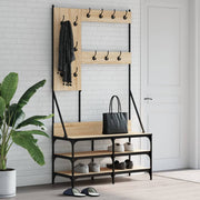 Porte-vêtements vidaxl avec porte-chaussures 100x40x184 cm sonoma chêne coloré - afbeelding 1