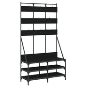 Rack de vêtements Vidaxl avec porte-chaussures 100x40x184 cm noir - afbeelding 2
