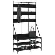 Rack de vêtements Vidaxl avec porte-chaussures 100x40x184 cm noir - afbeelding 3