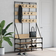 Porte-vêtements vidaxl avec porte-chaussures 100x40x184 cm sonoma chêne coloré - afbeelding 1