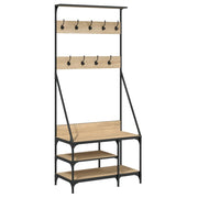 Rack de vêtements Vidaxl avec porte-chaussures 80x40x184 cm sonoma chêne coloré - afbeelding 2