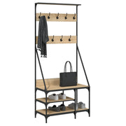 Rack de vêtements Vidaxl avec porte-chaussures 80x40x184 cm sonoma chêne coloré - afbeelding 3