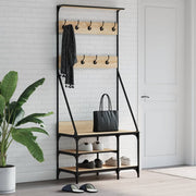 Rack de vêtements Vidaxl avec porte-chaussures 80x40x184 cm sonoma chêne coloré - afbeelding 1