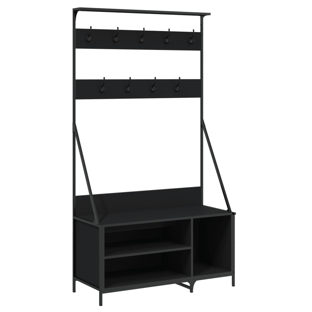 Rack à vêtements Vidaxl avec porte-chaussures 100x41x184 cm noir