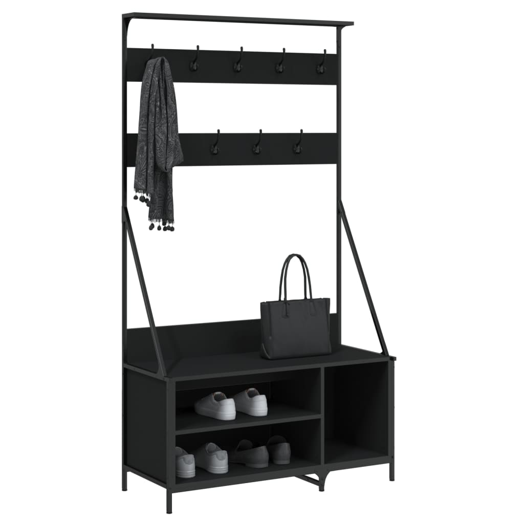 Rack à vêtements Vidaxl avec porte-chaussures 100x41x184 cm noir