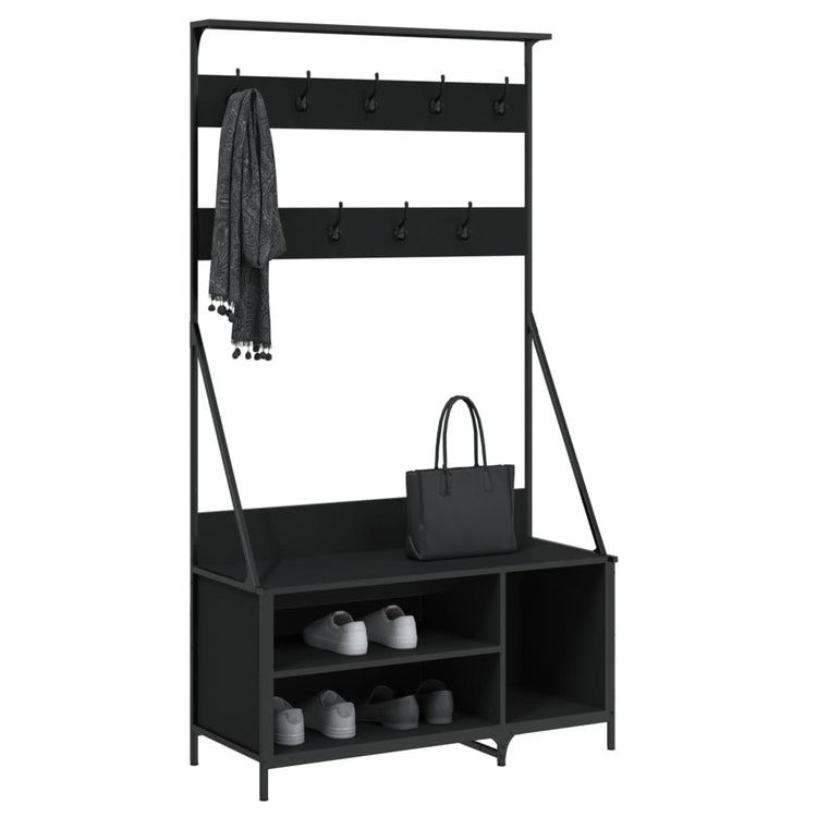 Rack à vêtements Vidaxl avec porte-chaussures 100x41x184 cm noir