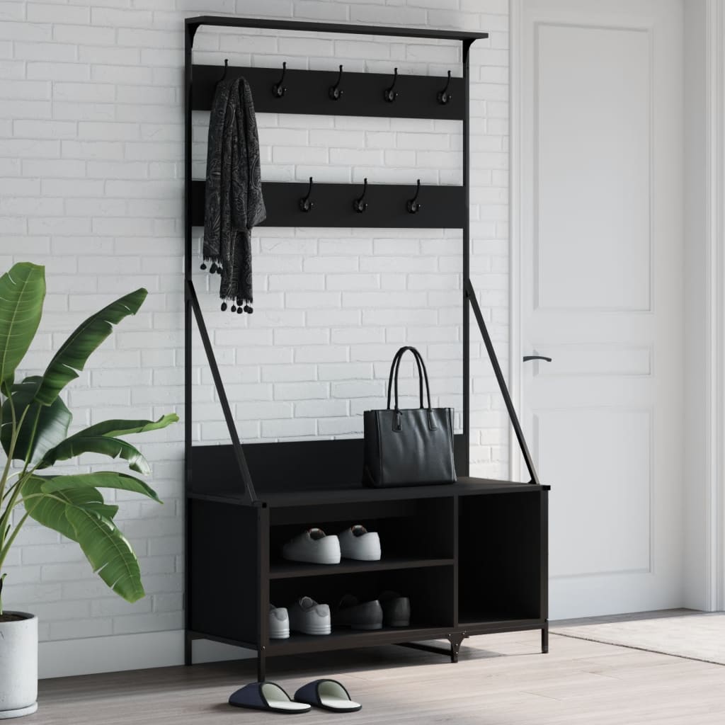 Rack à vêtements Vidaxl avec porte-chaussures 100x41x184 cm noir