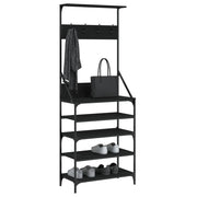 Rack de vêtements Vidaxl avec porte-chaussures 70x34x184 cm noir - afbeelding 3