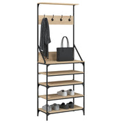Porte-vêtements Vidaxl avec porte-chaussures 70x34x184 cm sonoma chêne coloré - afbeelding 3