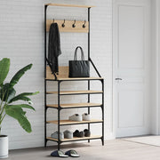 Porte-vêtements Vidaxl avec porte-chaussures 70x34x184 cm sonoma chêne coloré - afbeelding 1