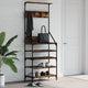 Rack de vêtements Vidaxl avec porte-chaussures 70x34x184 cm de chêne fumé coloré