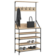 Porte-vêtements Vidaxl avec porte-chaussures 90x34x184 cm sonoma chêne coloré - afbeelding 3