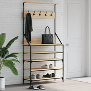 Porte-vêtements Vidaxl avec porte-chaussures 90x34x184 cm sonoma chêne coloré - afbeelding 1