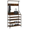 Rack de vêtements Vidaxl avec porte-chaussures 90x34x184 cm de chêne fumé coloré