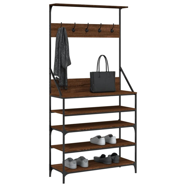 Vidaxx portant à vêtements avec étagère à chaussures 90x34x184 cm couleur chêne marron
