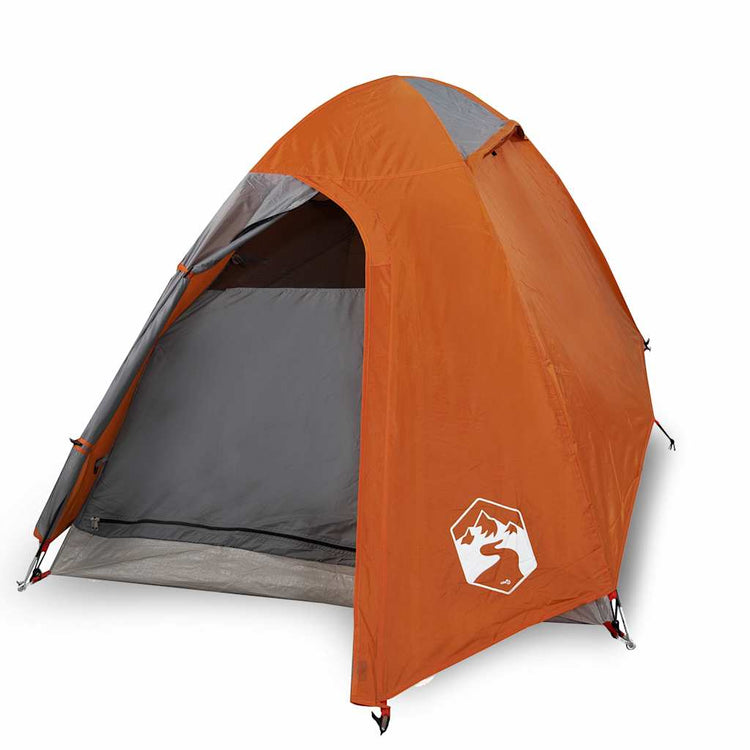 Vidaxl dome tente 2 personnes étanche gris et orange