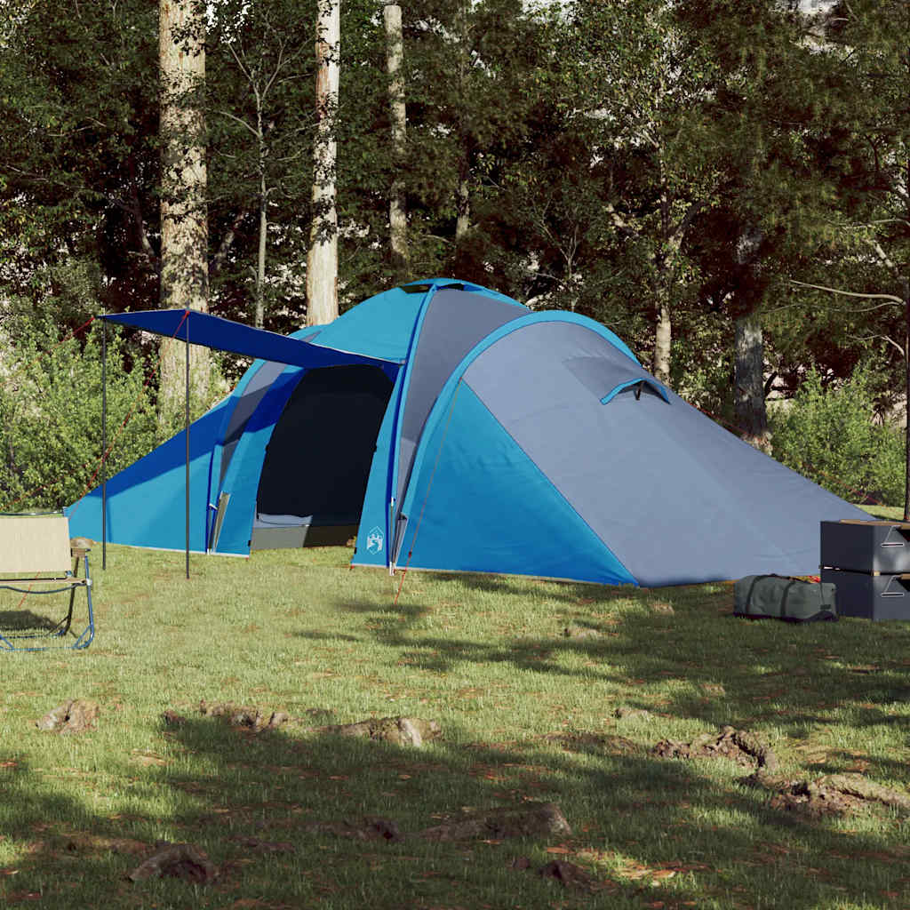 Vidaxl dome tente 6 personnes imperméables bleu