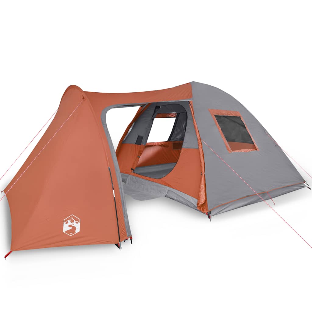 Vidaxl dome tente 6 personnes étanche gris et orange