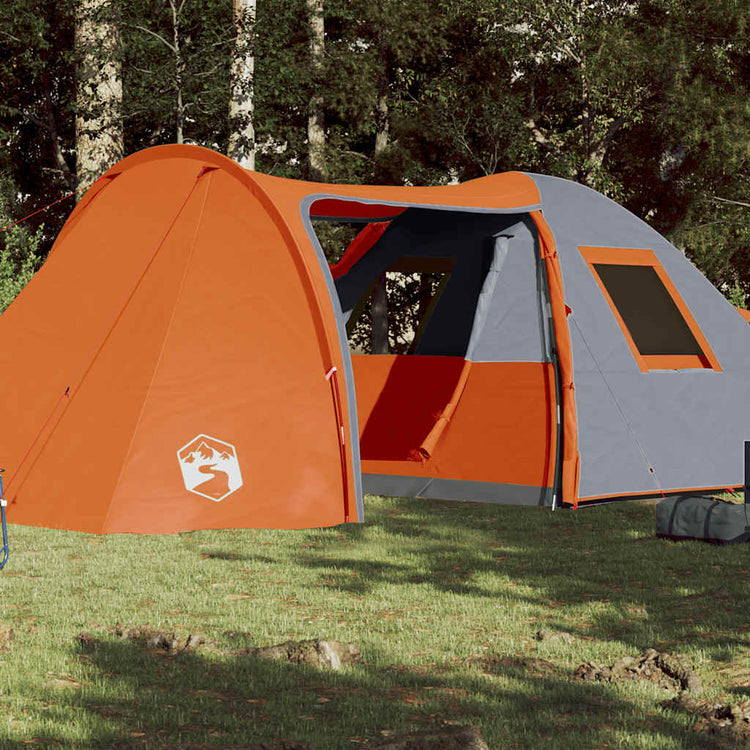 Vidaxl dome tente 6 personnes étanche gris et orange