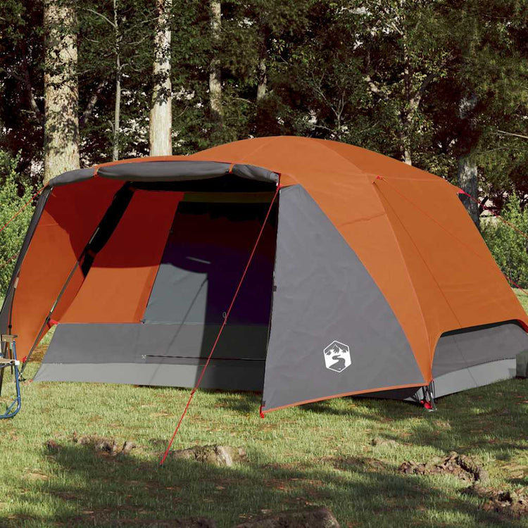 Tente VidaXL avec auvent 4 personnes imperméable orange
