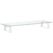 Support de moniteur Vidaxl 60x20x8 cm Verre et blanc métallique - afbeelding 2