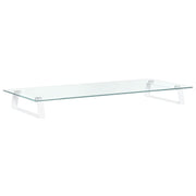 Vidaxl Monitor standard 80x35x8 cm Verre durcie et blanc métal - afbeelding 2