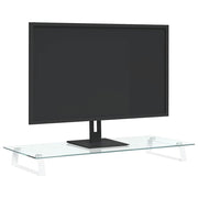 Vidaxl Monitor standard 80x35x8 cm Verre durcie et blanc métal - afbeelding 3