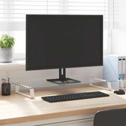 Vidaxl Monitor standard 80x35x8 cm Verre durcie et blanc métal - afbeelding 1