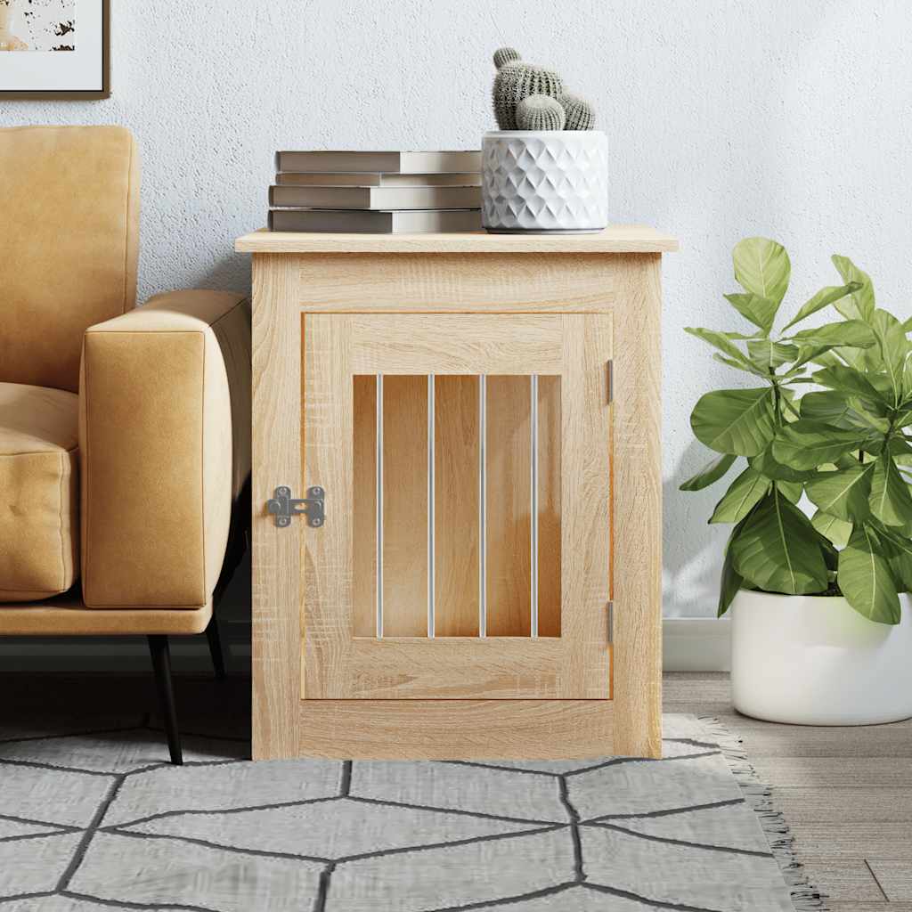 Vidaxxl cage pour chien 55x75x65 cm bois d'ingénierie couleur chêne sonoma