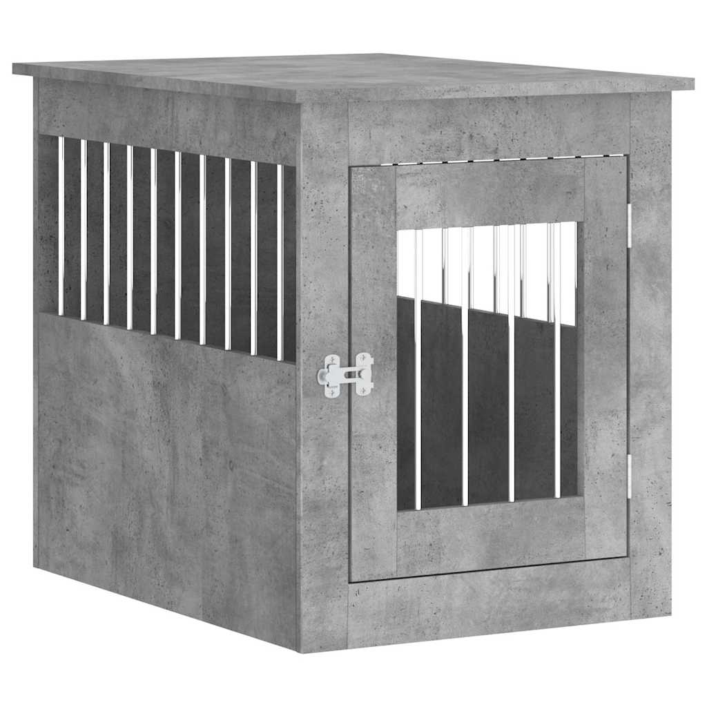 Vidaxxl cage pour chien 55x75x65 cm bois d'ingénierie béton gris
