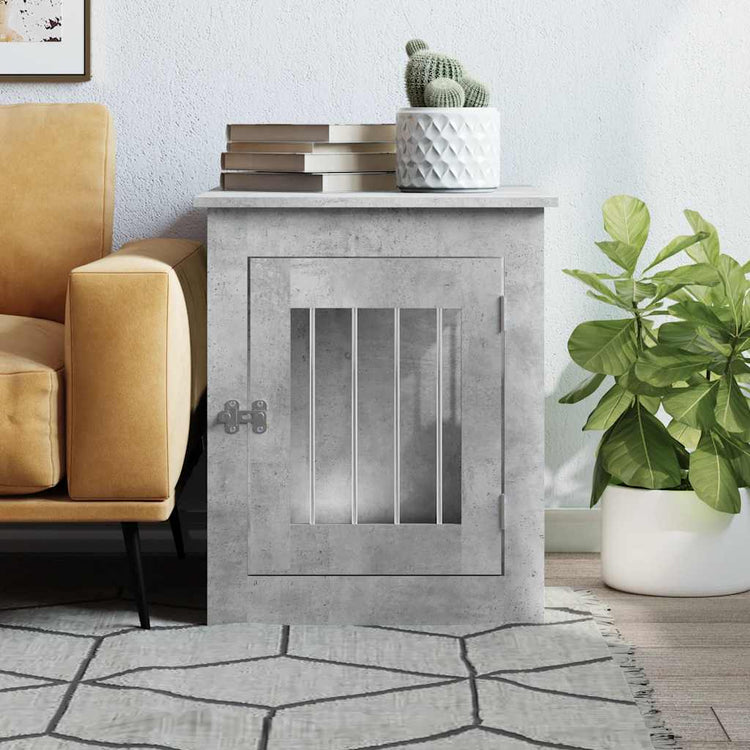 Vidaxxl cage pour chien 55x75x65 cm bois d'ingénierie béton gris