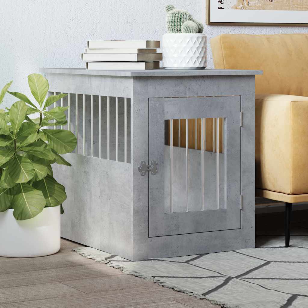 Vidaxxl cage pour chien 55x75x65 cm bois d'ingénierie béton gris