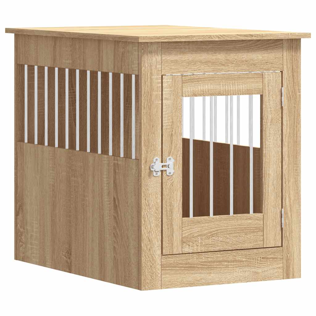 Vidaxl cage pour chien 55 x 80 x 68 cm en bois d'ingénierie couleur chêne sonoma