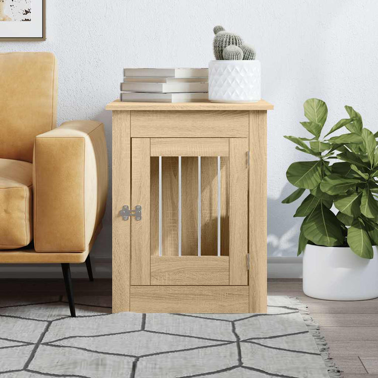Vidaxl cage pour chien 55 x 80 x 68 cm en bois d'ingénierie couleur chêne sonoma