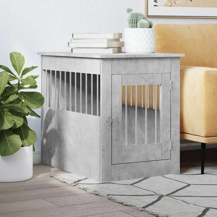 Vidaxl cage pour chien 55 x 80 x 68 cm bois d'ingénierie béton gris