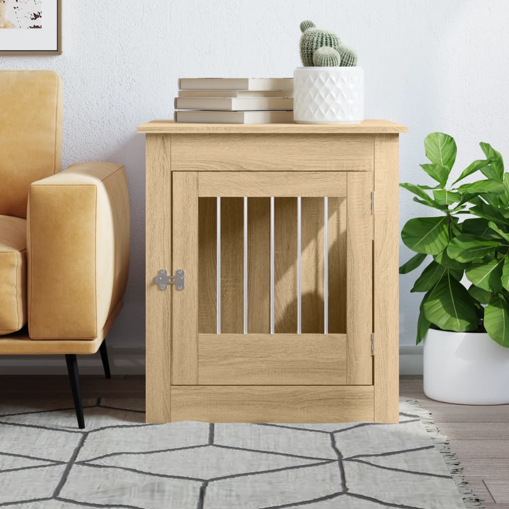 Vidaxxl cage pour chien 64,5x80x71 cm bois d'ingénierie couleur chêne sonoma