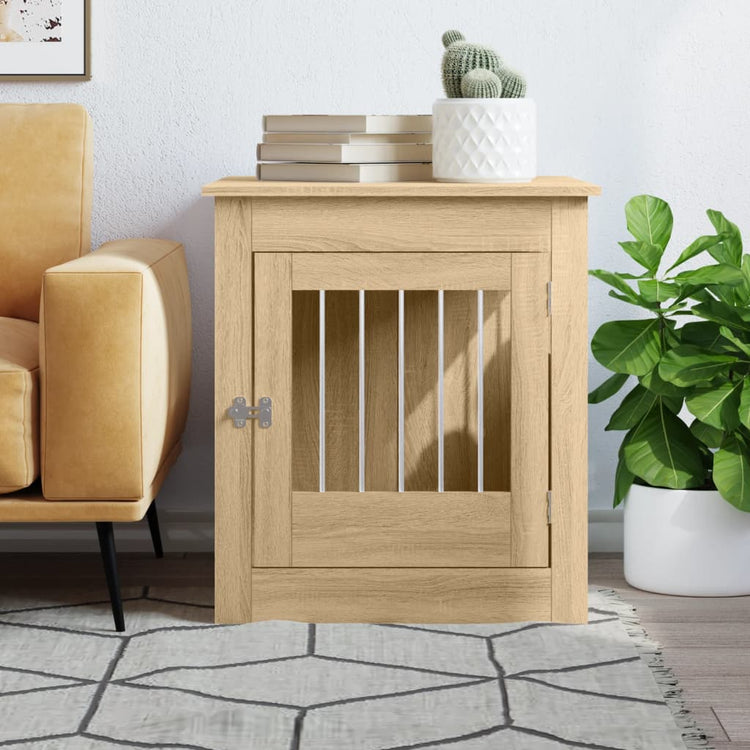 Vidaxxl cage pour chien 64,5x80x71 cm bois d'ingénierie couleur chêne sonoma