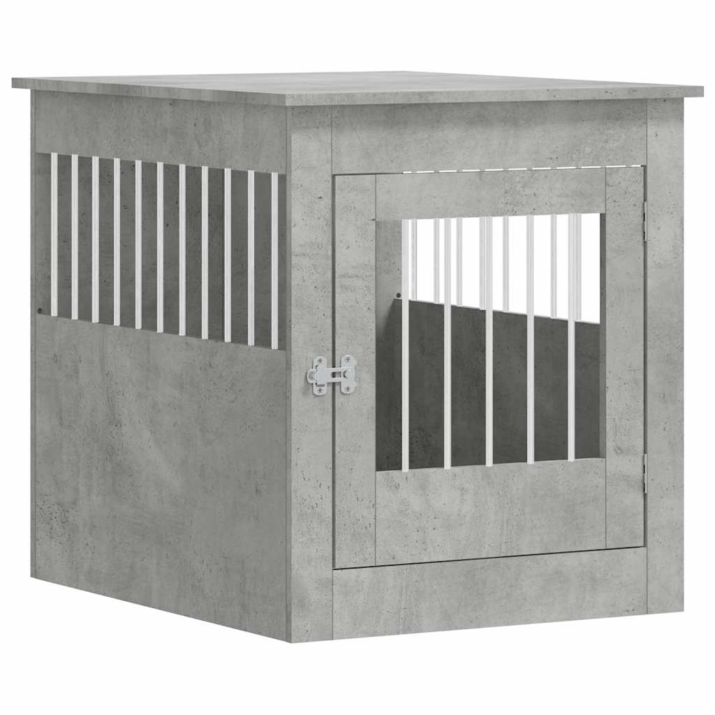Vidaxxl cage pour chien 64,5x80x71 cm bois d'ingénierie béton gris