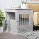 Vidaxxl cage pour chien 64,5x80x71 cm bois d'ingénierie béton gris