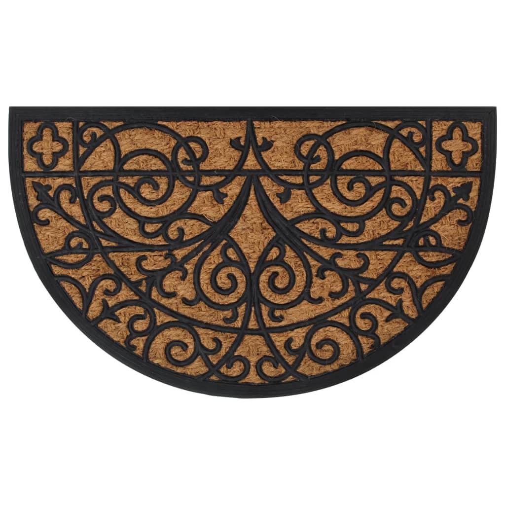 Vidaxx paillasson semi-circulaire 45x75 cm caoutchouc et fibre de coco