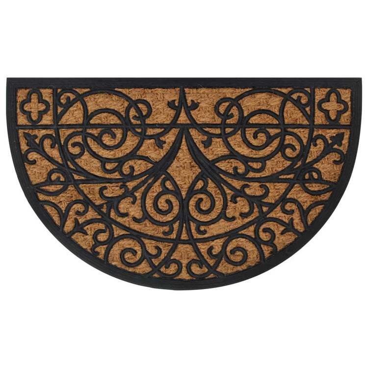 Vidaxx paillasson semi-circulaire 45x75 cm caoutchouc et fibre de coco