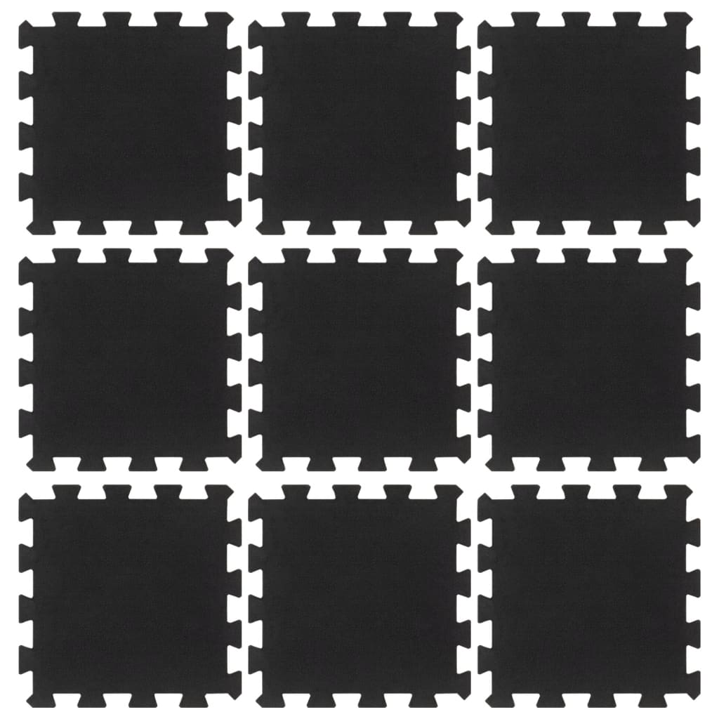 Carreaux de caoutchouc vidaxl 9 st 16 mm 30x30 cm noir