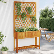 VIDAXL PLANNET avec du latte et de la plate-forme 100x32x185 cm Acaciahout - afbeelding 1